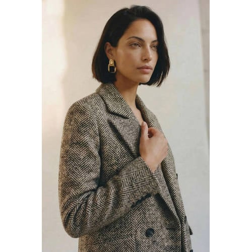 VERO MODA wollen winterjas grijs melange afbeelding