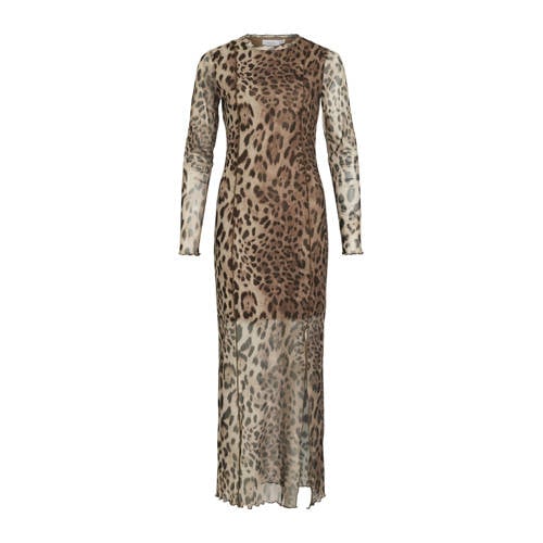 VILA mesh midi jurk beige afbeelding