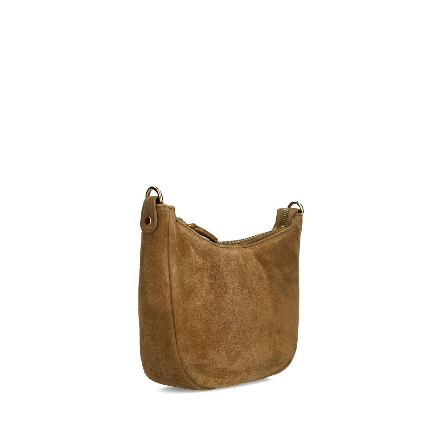 Manfield suede crossbody tas bruin