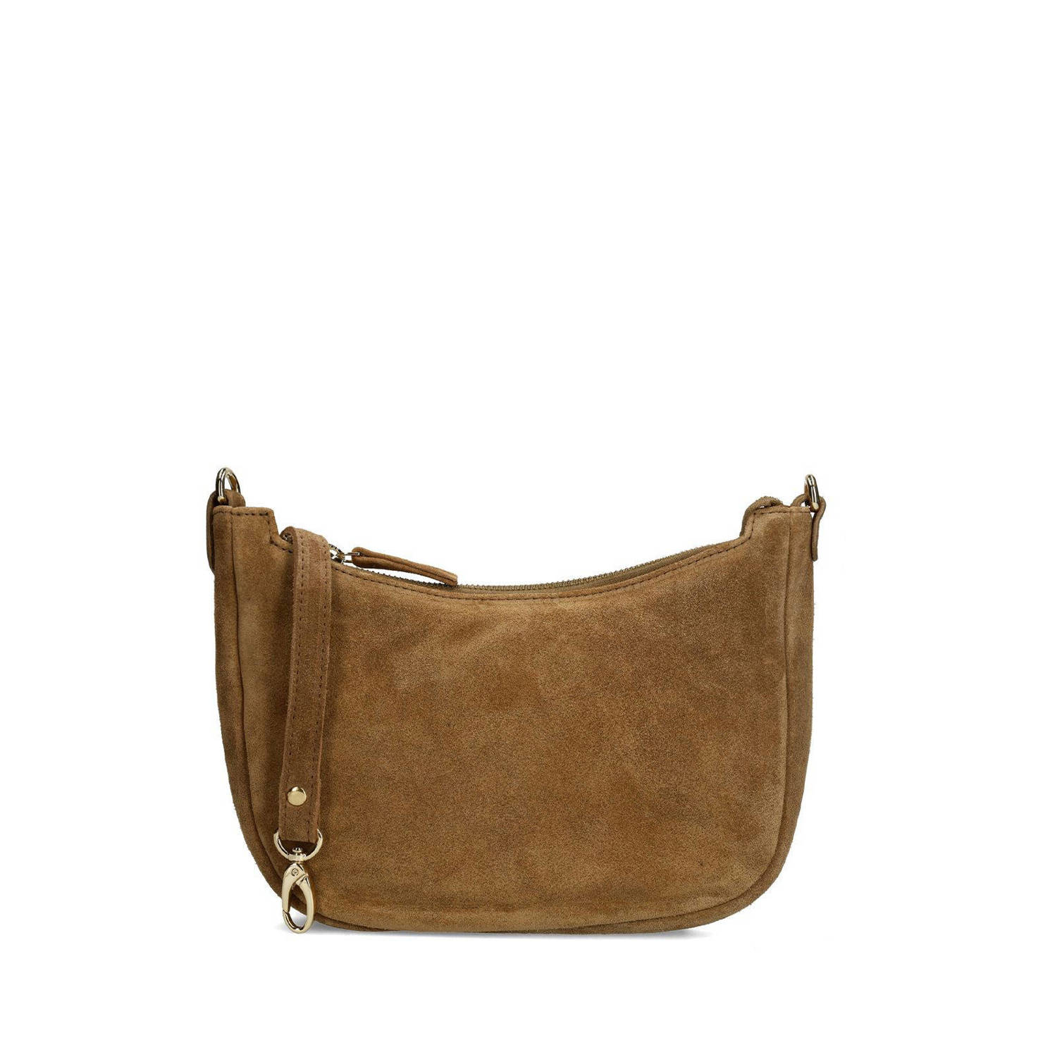 Manfield suede crossbody tas bruin