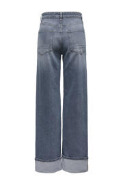 thumbnail: ONLY high waist wide leg jeans medium blue denim