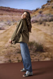 thumbnail: ONLY high waist wide leg jeans medium blue denim