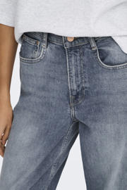 thumbnail: ONLY high waist wide leg jeans medium blue denim