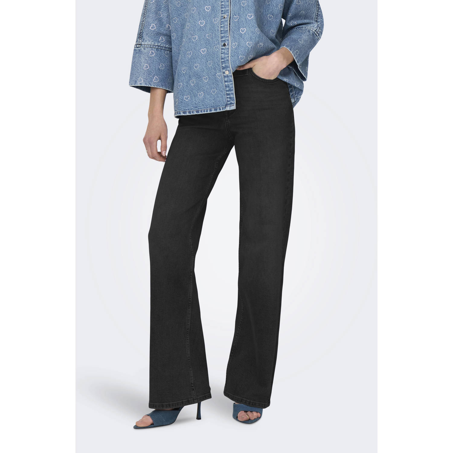 ONLY high waist wide leg jeans