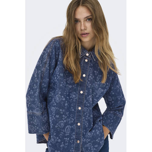ONLY denim blouse medium blue denim afbeelding