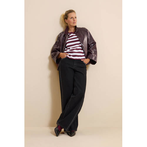 Y.A.S high waist wide leg jeans zwart afbeelding