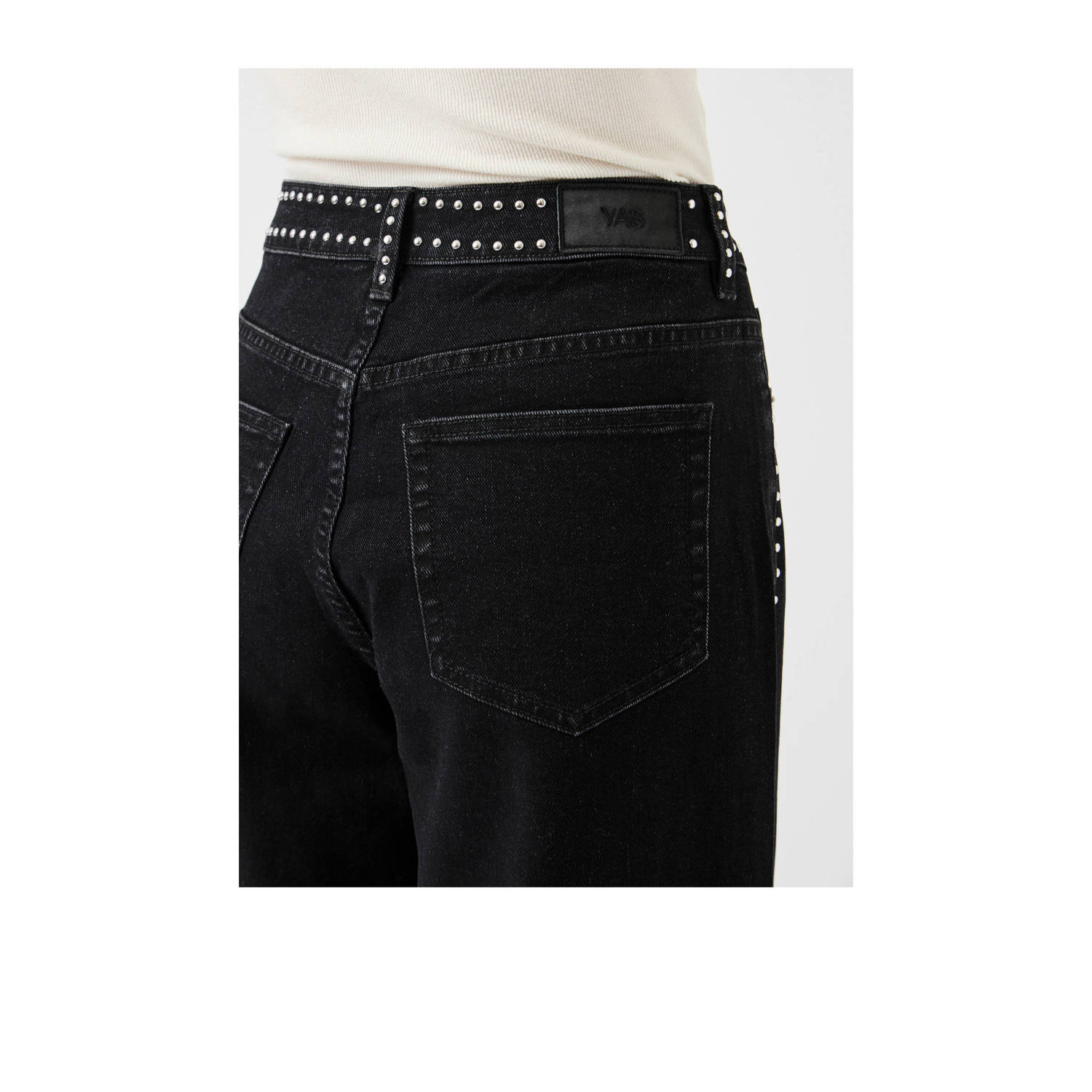 Y.A.S high waist wide leg jeans zwart