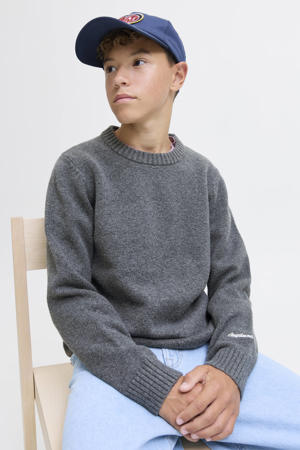 pullover grijs melange gebreid