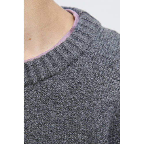 JACK & JONES JUNIOR pullover grijs melange gebreid afbeelding