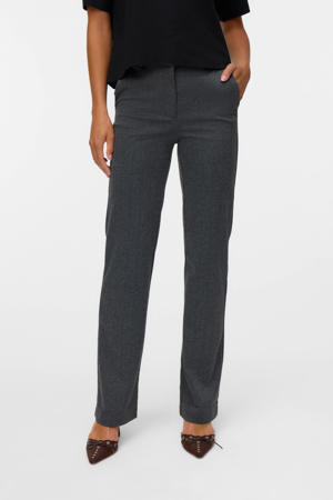 straight regular waist pantalon zwart