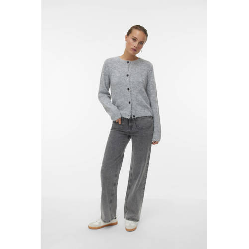 VERO MODA high waist wide leg jeans grey denim afbeelding