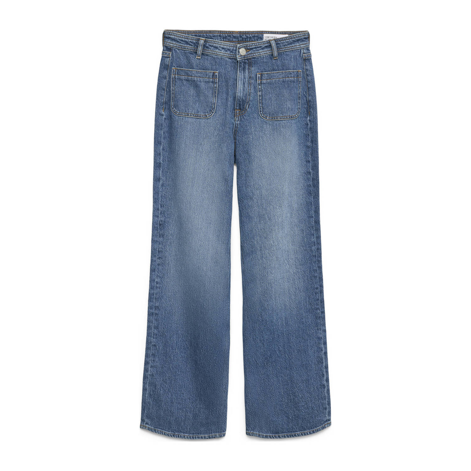 VERO MODA high waist wide leg jeans medium blue denim