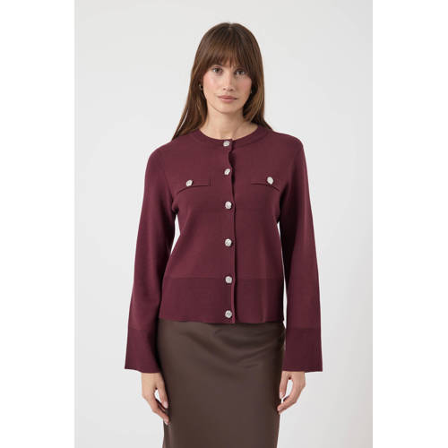 Y.A.S gebreid vest donkerrood afbeelding