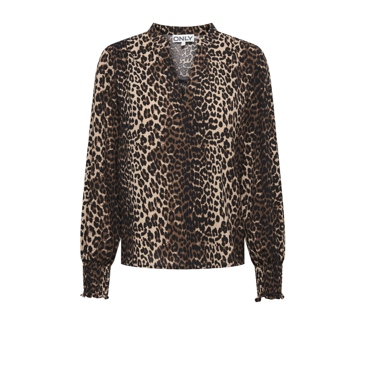 ONLY blousetop met panterprint bruin zwart