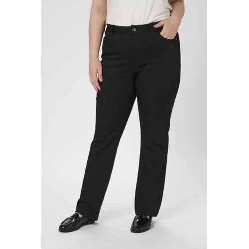 Kaffe Curve straight leg jeans black denim afbeelding