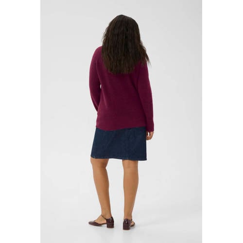 Kaffe Curve pullover met wol donkerrood afbeelding