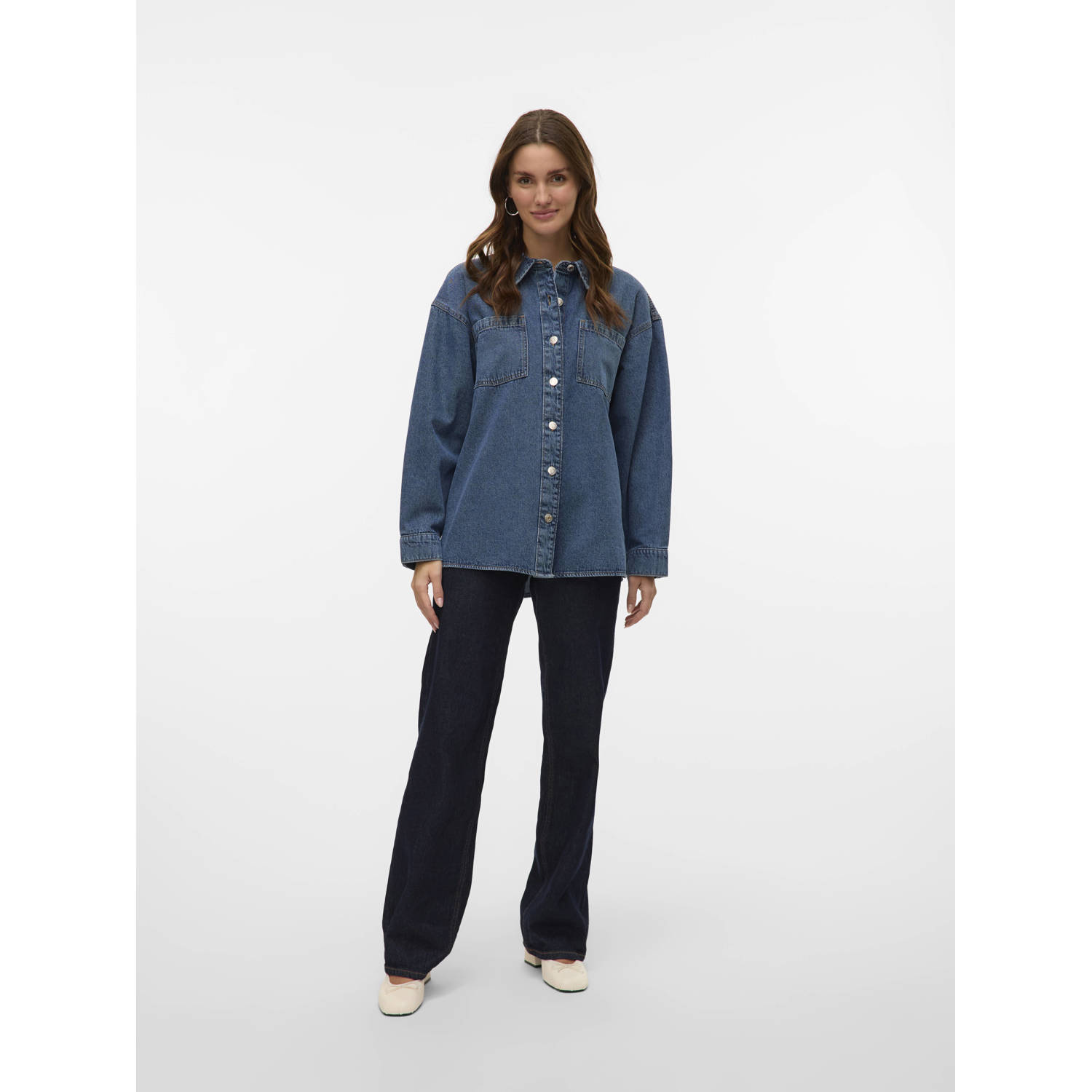 VERO MODA denim blouse medium blue denim