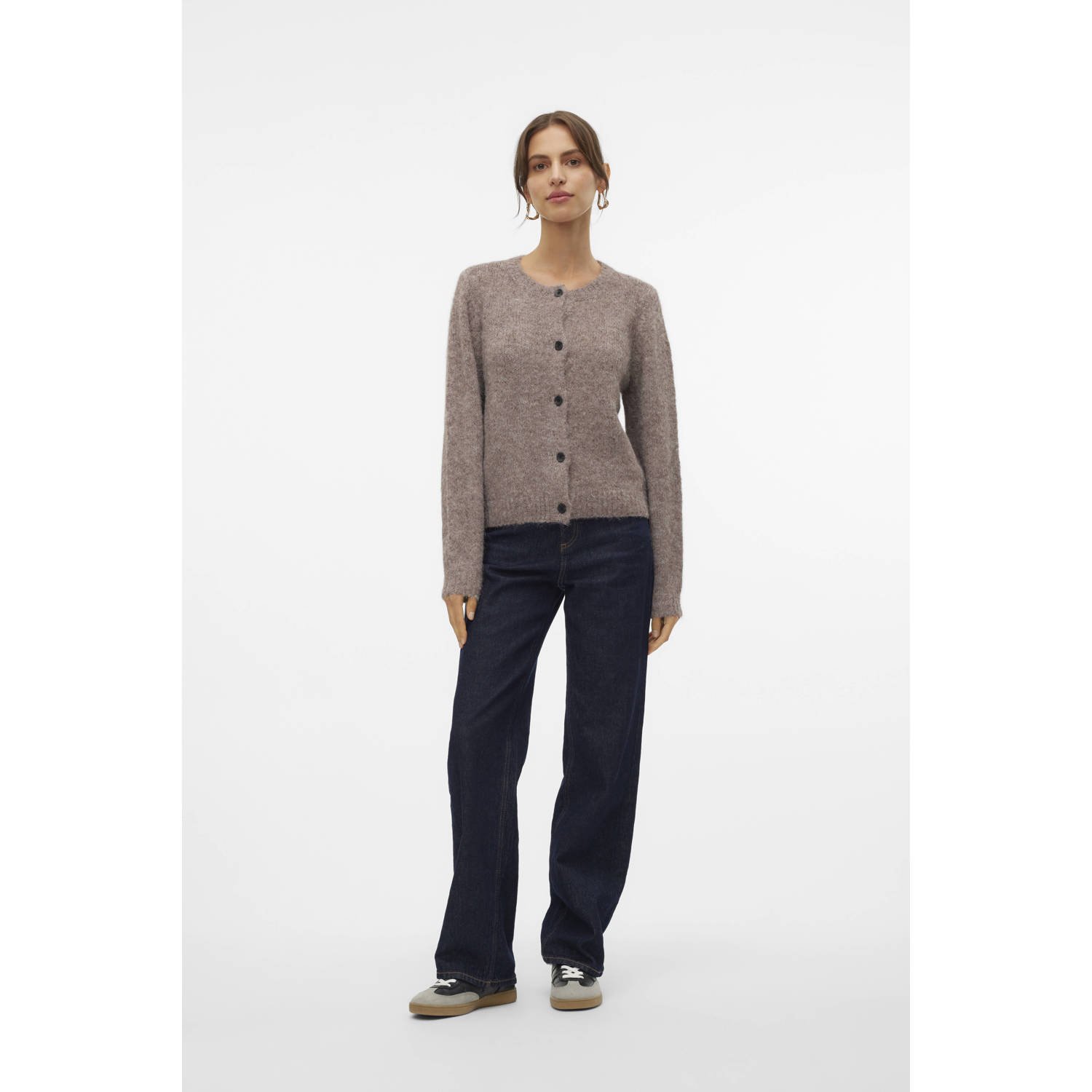 VERO MODA wollen gebreid vest lichtbruin