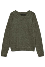 thumbnail: Lichtgroene dames VERO MODA trui gebreid van polyester met effen, lange mouwen en ronde hals