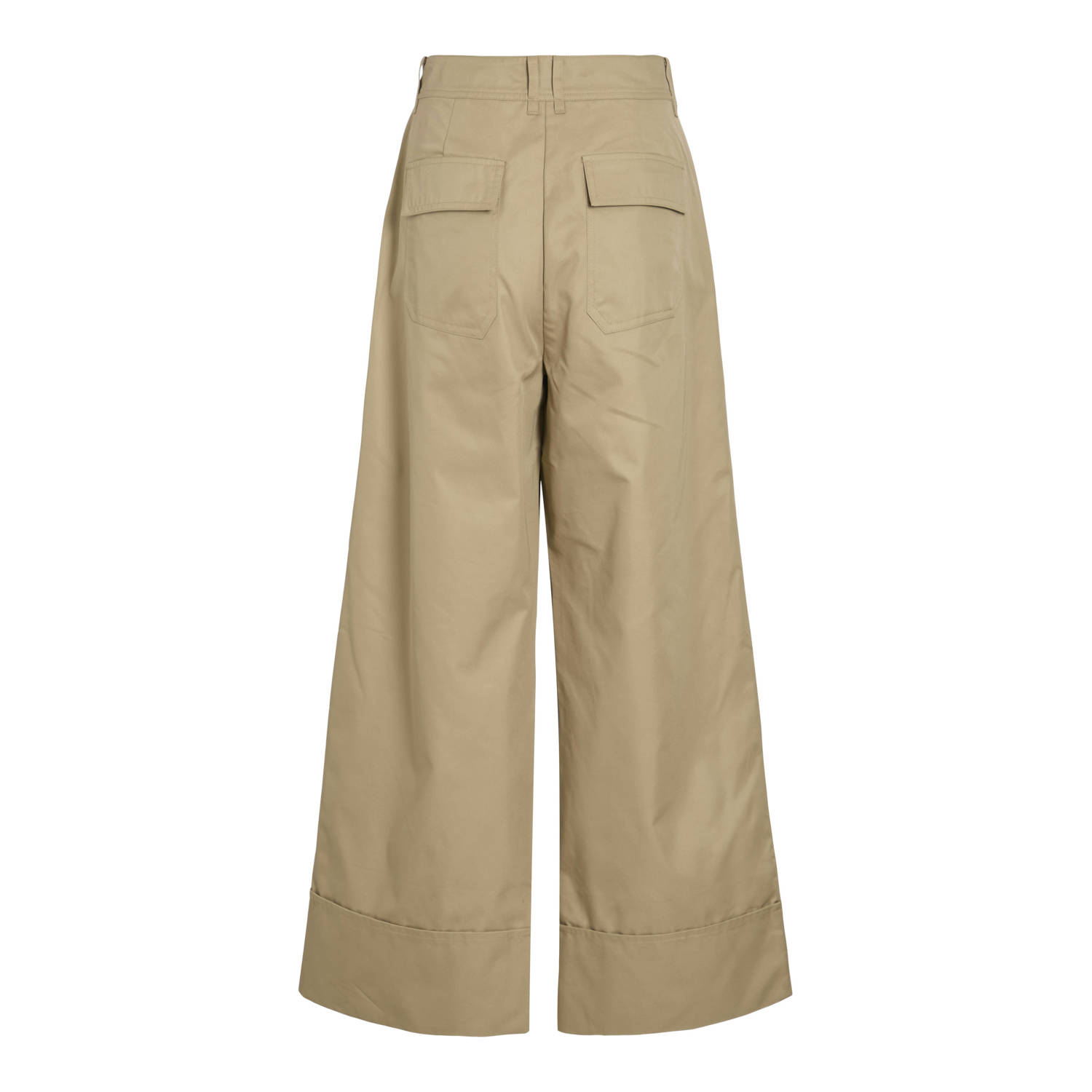 ROUGE EDIT wide leg high waist broek camel