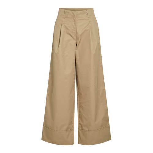 ROUGE EDIT wide leg high waist broek camel afbeelding
