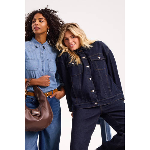 VERO MODA CURVE wide leg jeans dark blue denim afbeelding