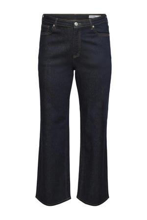 wide leg jeans dark blue denim