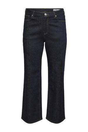 wide leg jeans dark blue denim
