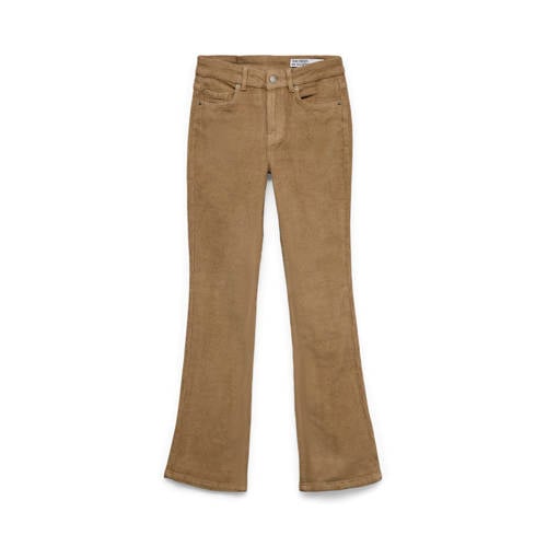 VERO MODA corduroy flared regular waist flared broek beige afbeelding
