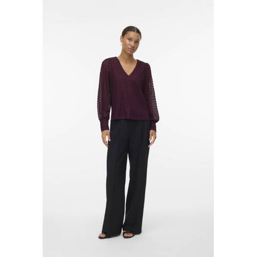 VERO MODA blousetop donkerrood afbeelding