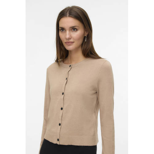 VERO MODA vest lichtbruin fijn gebreid afbeelding