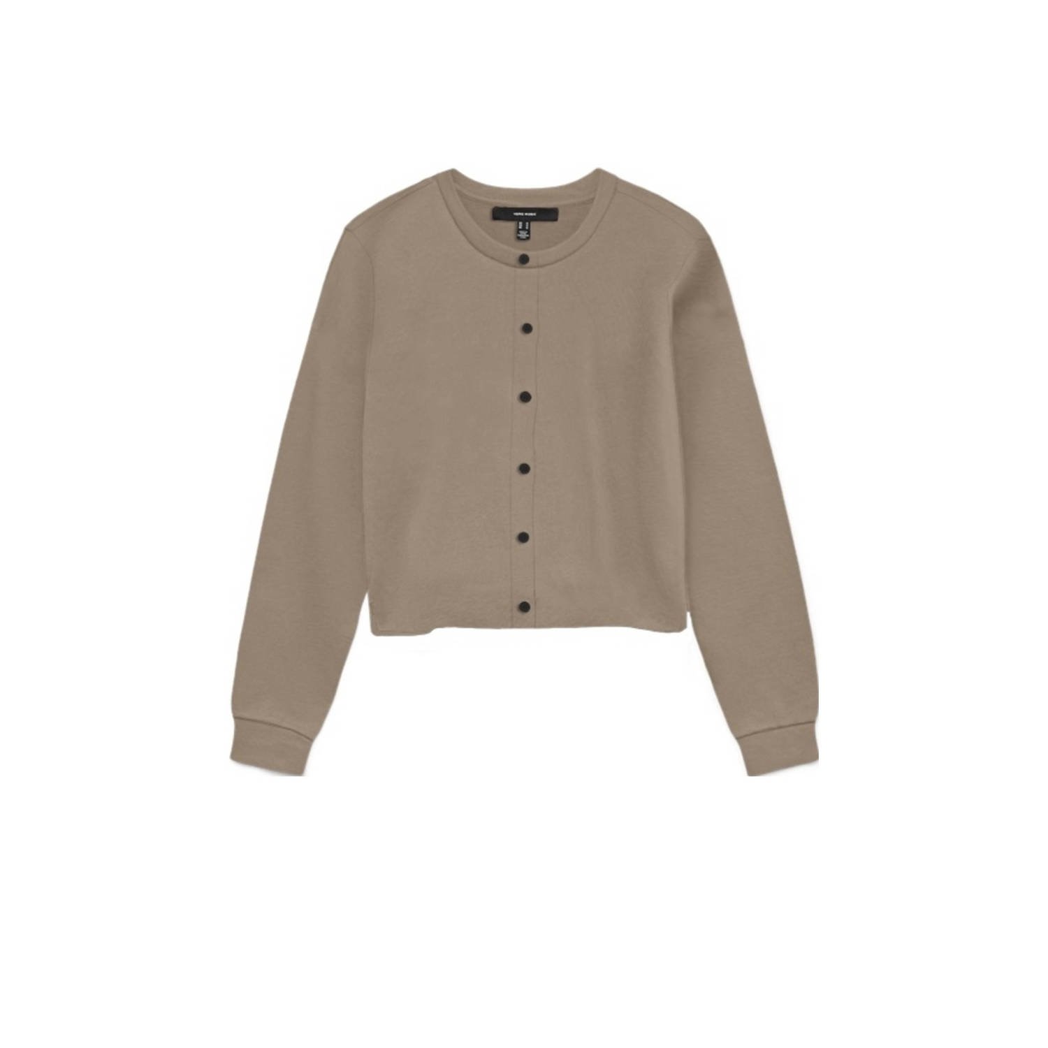 VERO MODA vest lichtbruin fijn gebreid
