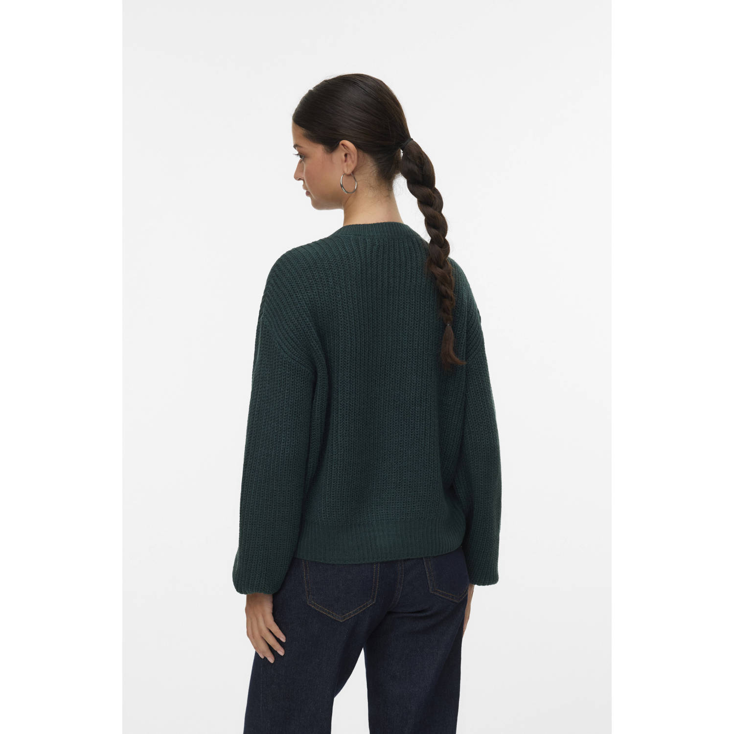 VERO MODA gebreid vest donkergroen