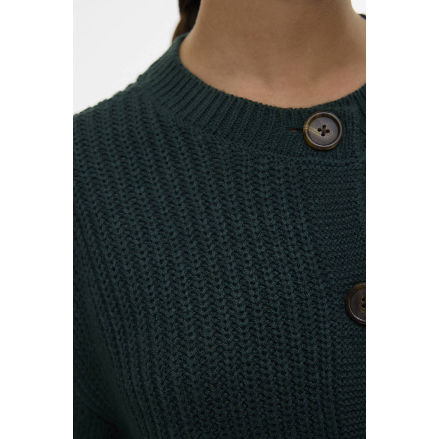 VERO MODA gebreid vest donkergroen