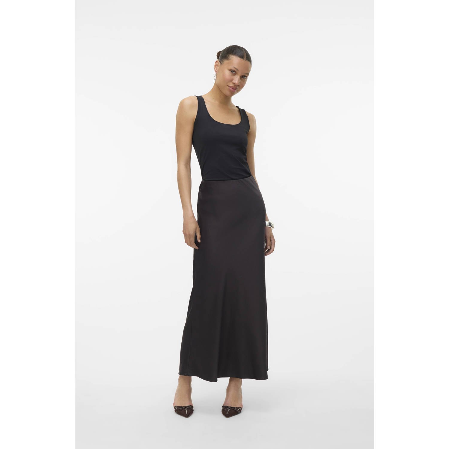 VERO MODA A-lijn rok donkerbruin