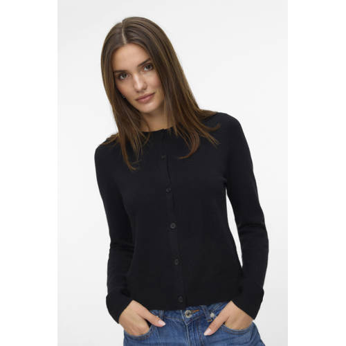 VERO MODA vest zwart fijn gebreid afbeelding