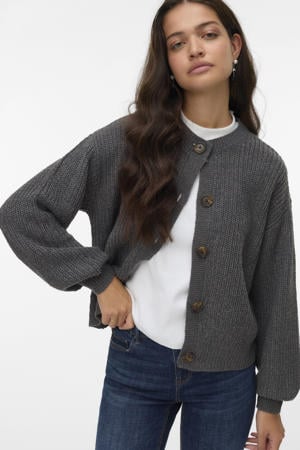 gebreid vest antraciet
