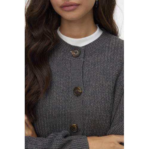 VERO MODA gebreid vest antraciet afbeelding