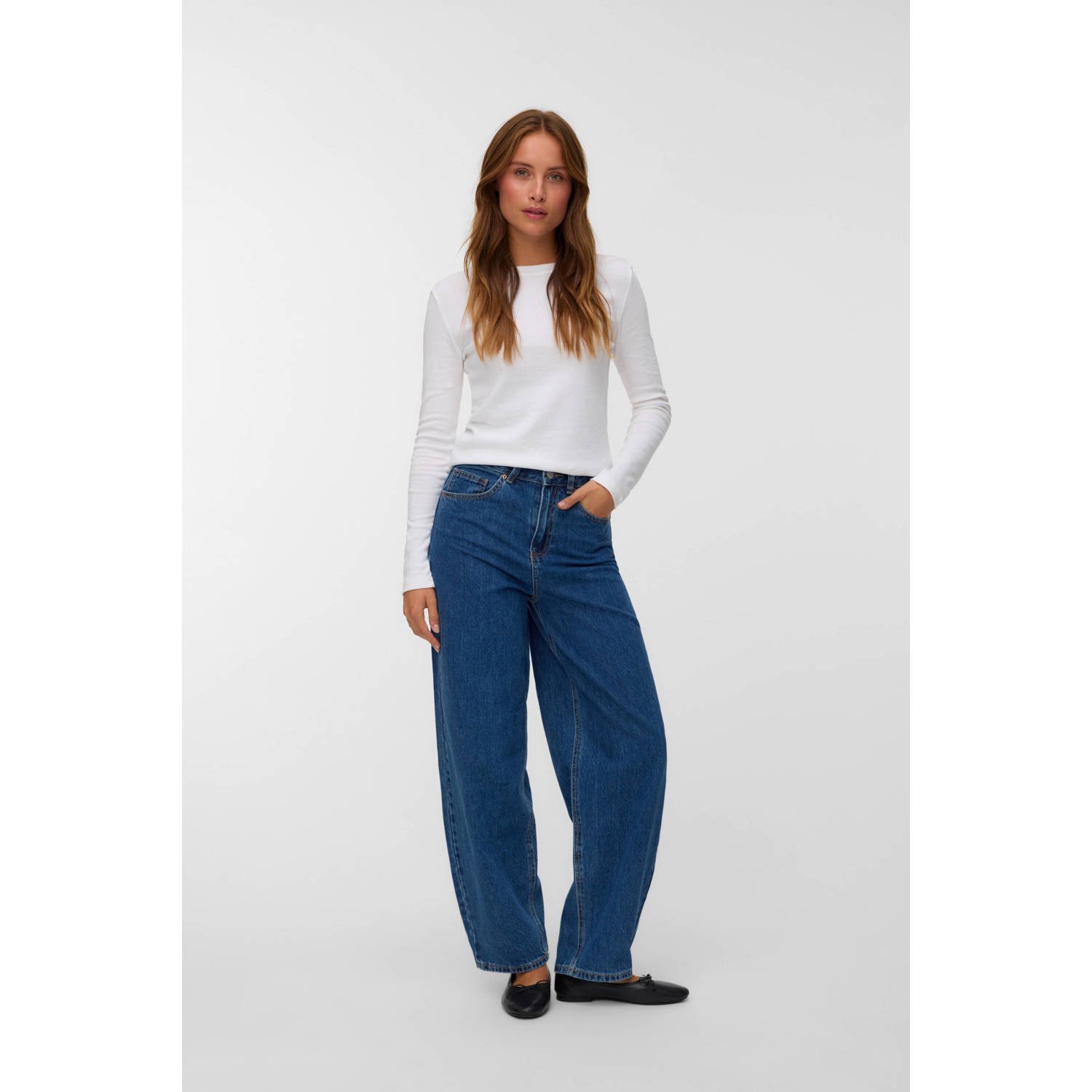 VERO MODA high waist medium blue denim