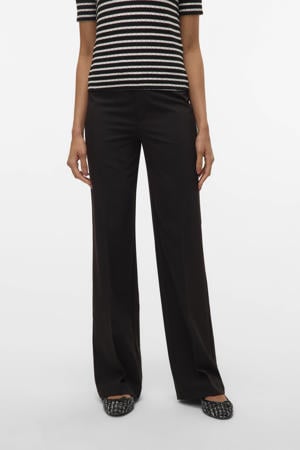 straight regular waist pantalon zwart