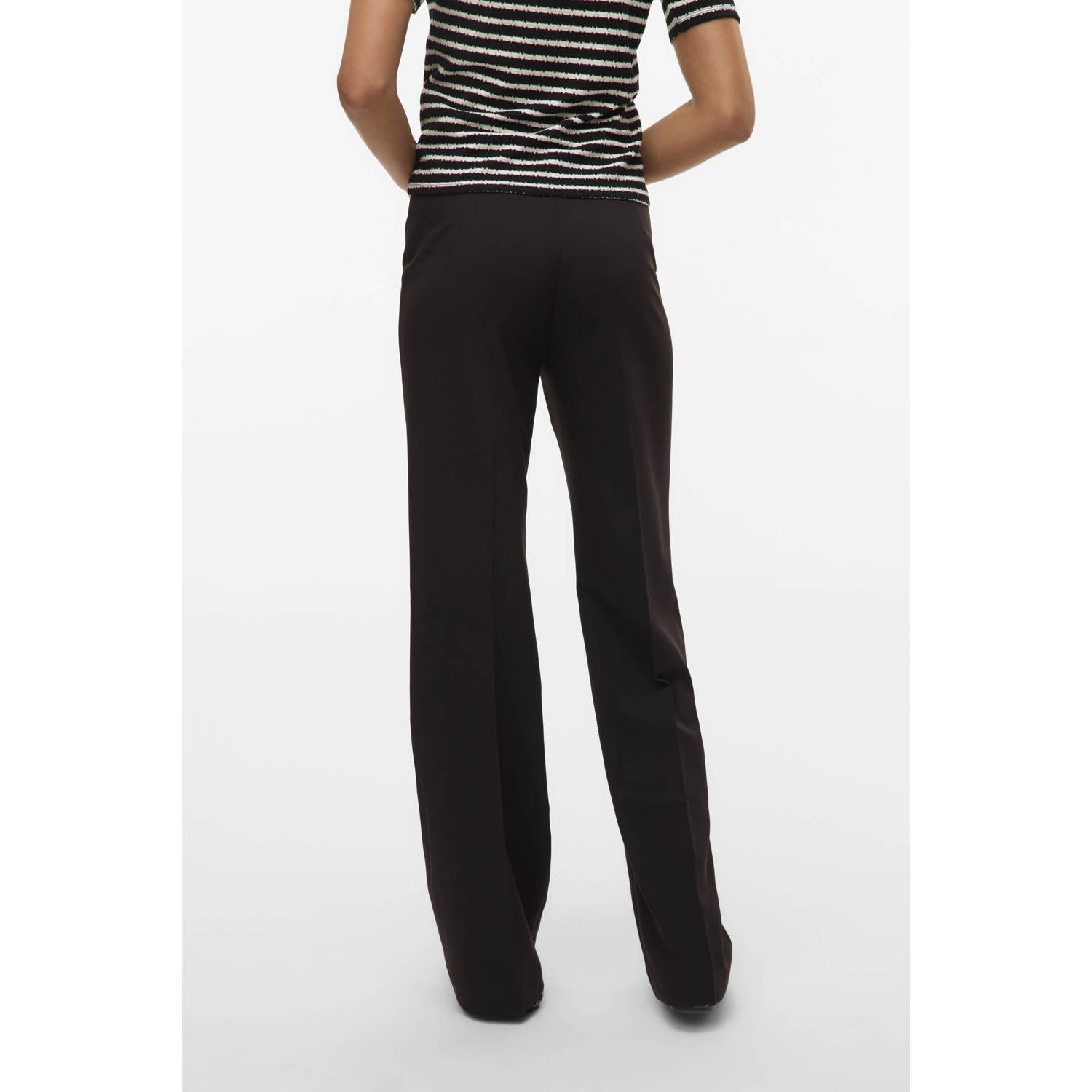 VERO MODA straight regular waist pantalon zwart