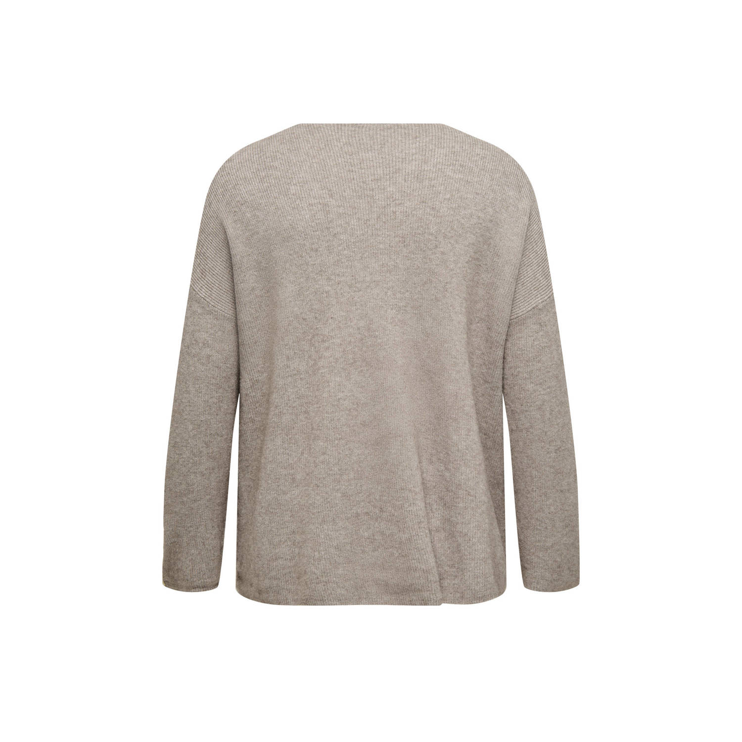 ONLY CARMAKOMA trui beige rib gebreid