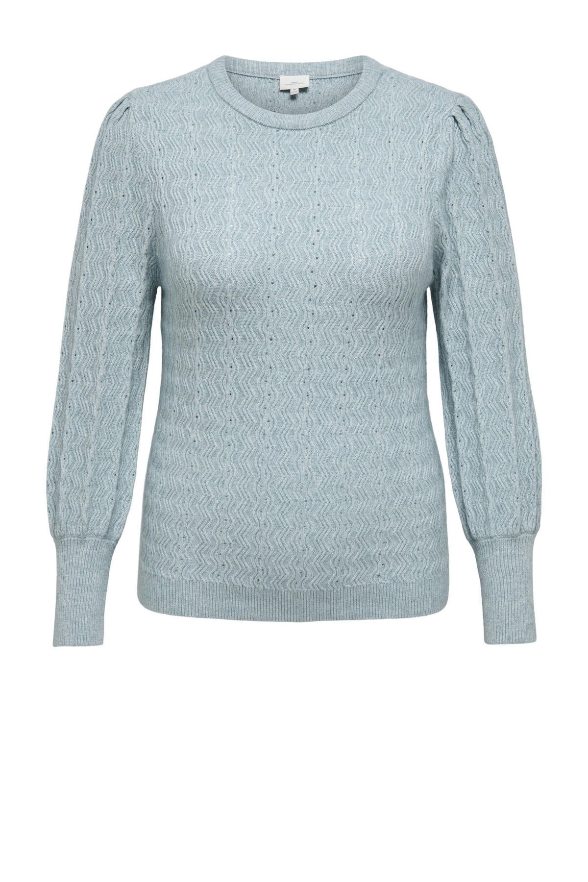 ONLY CARMAKOMA pullover grijsblauw gebreid wehkamp
