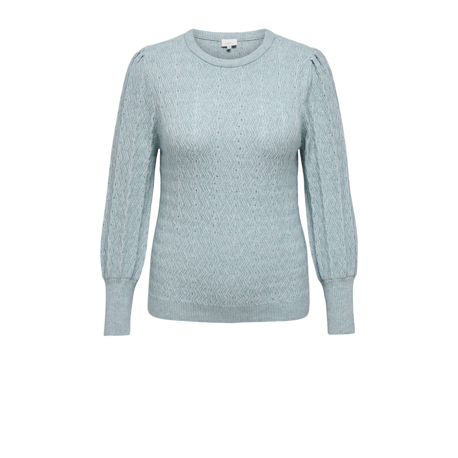 ONLY CARMAKOMA pullover grijsblauw gebreid