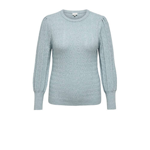 ONLY CARMAKOMA pullover grijsblauw gebreid afbeelding