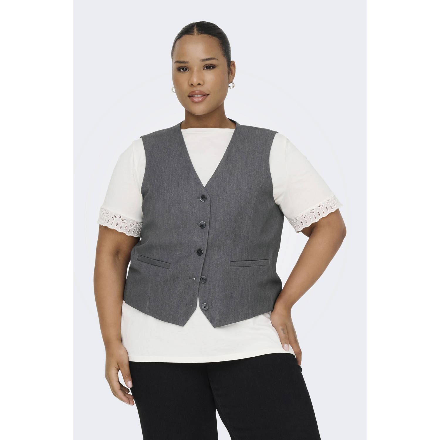 ONLY CARMAKOMA gilet grijs