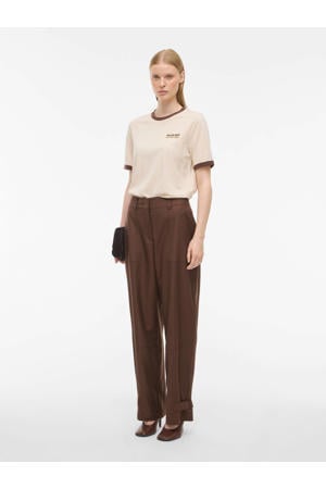 regular waist broek bruin