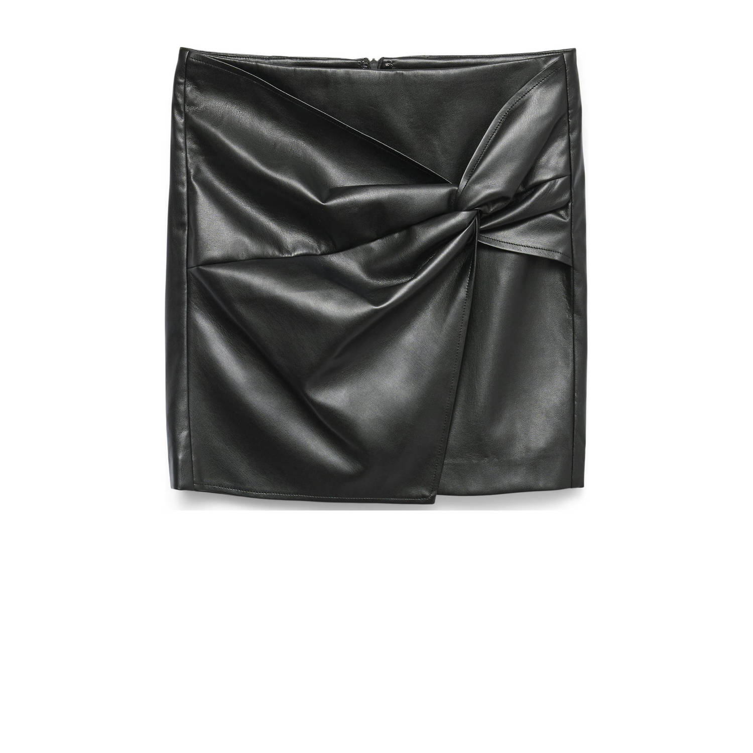 VERO MODA imitatieleren rok zwart