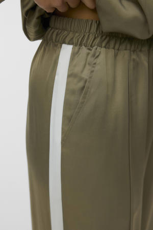 straight high waist casual broek lichtgroen