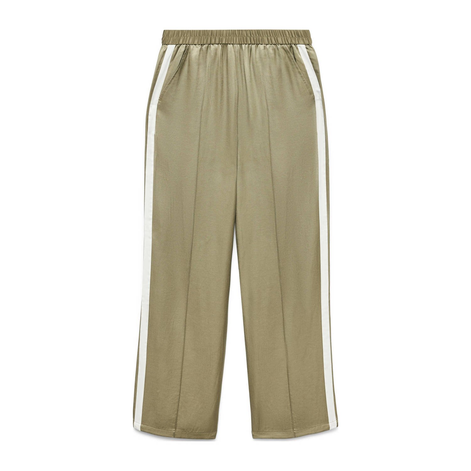VERO MODA straight high waist casual broek lichtbruin